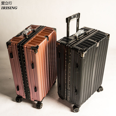 經典行李箱網紅鋁框登機箱20寸女大容量海關鎖結實耐用皮箱男