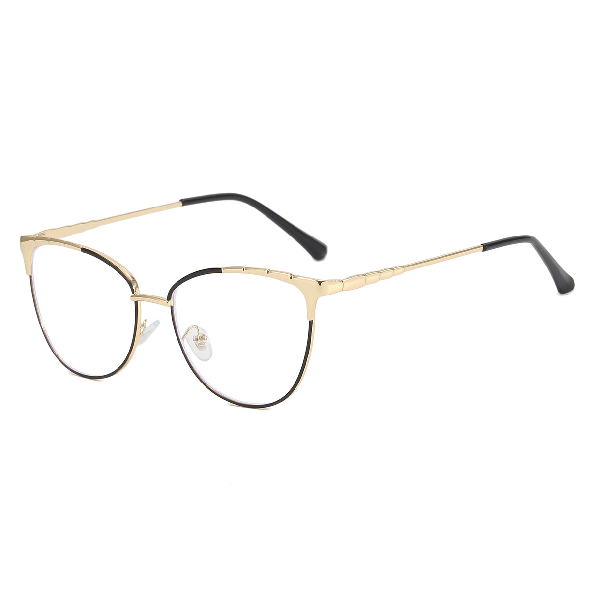 2024 nuevo marco de metal transfronterizo europeo y americano retro ojo de gato personalizado gafas de moda gafas de marco de miopía