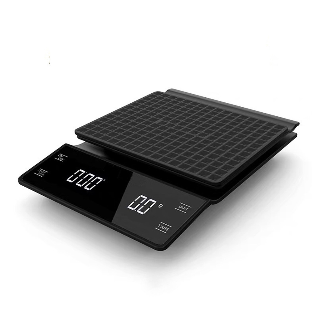 Factory wholesale rechargeable pour-over coffee scale LED touch screen electronic scale home commercial kitchen scale 3KG with timer