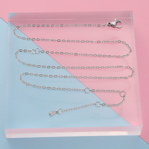 Cross-border new product 18k furnace vacuum electroplating stainless steel necklace diy jewelry accessories material personalized simple chain