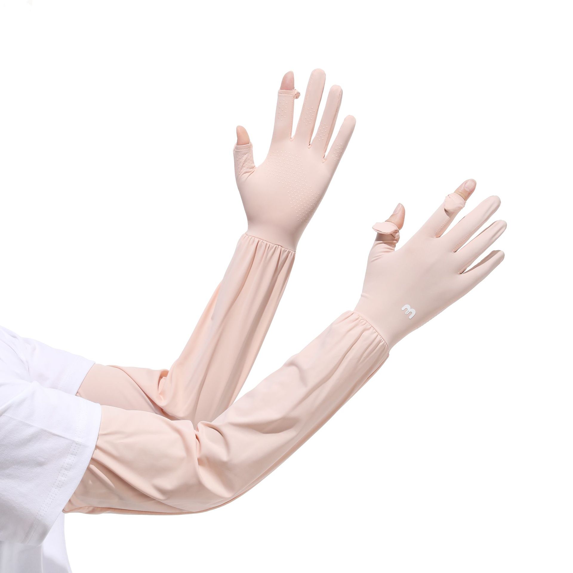 Cubierta de manga de seda de hielo para mujer verano al aire libre protector solar de brazo de conducción largo ligero ciclismo deportivo manga suelta antideslizante