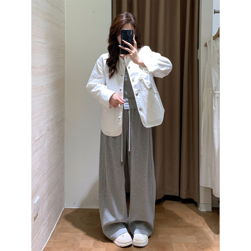 泽黛佳伊轻奢线！高支进口棉萎格马术风园领夹克廓形显瘦风衣外套|undefined