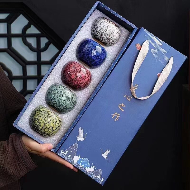 Kiln Change Building Dragon Egg Tea Cup suit Kung Fu Tea Cup Ceramic Five Elements Cup Master Cup Tea Cup Tea Bowl Tea Cup