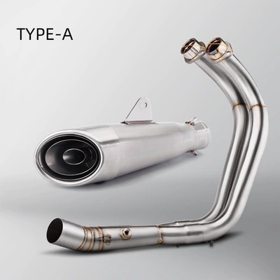 MT07 stainless steel front and tail section set 2014-2024 non-destructive installation motorcycle exhaust pipe full system modification (Exhaust pipe) - titanium-color-full-section
