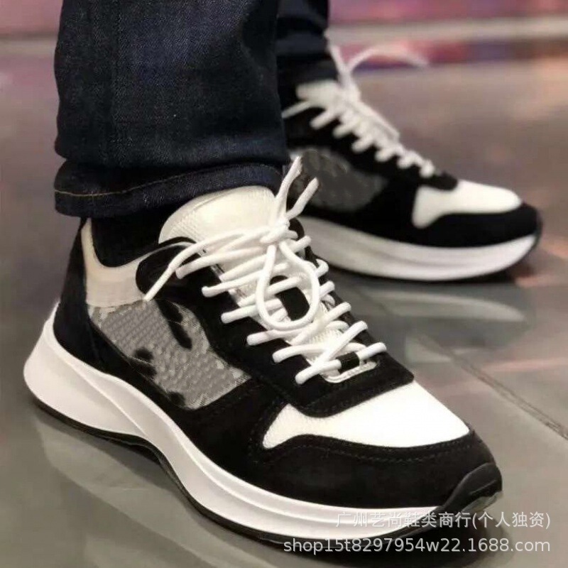 Dl Cross-Border Foreign Trade B25 Printed Letter Patchwork Low-Top Breathable Lace-Up Trendy Casual Shoes for Fashionable Men