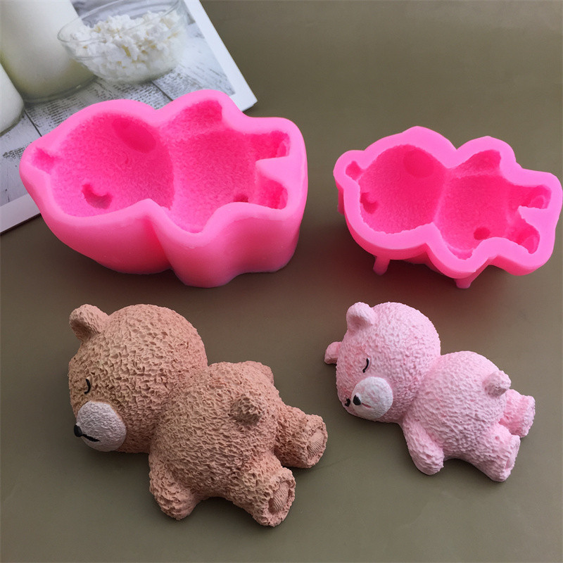Спящий медведь мусс силиконовая модель 3D мультфильм трехмерный мусс торт мороженое медведь силиконовая форма для торта
