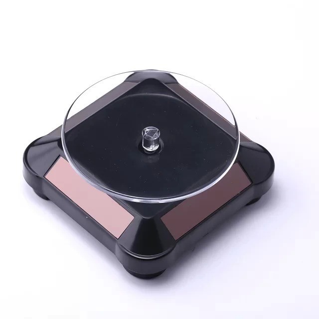 038双用太阳能转盘 太阳能展示台 首饰珠宝眼镜太阳能展示架现货