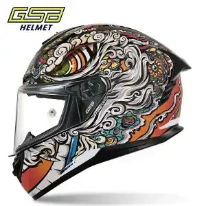 Dəbilqə (Kaska) aksesuarları Helmet Men's Full-Coverage Motorcycle - m-54cm-55cm-card-size-is-larger-black-awakening-lion