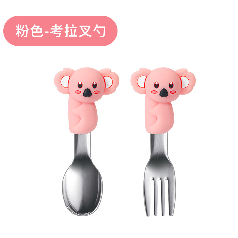 シリカゲル食器セット漫画母子児童食器赤ちゃん補助食器吸盤子供ステンレススプーンフォーク|undefined