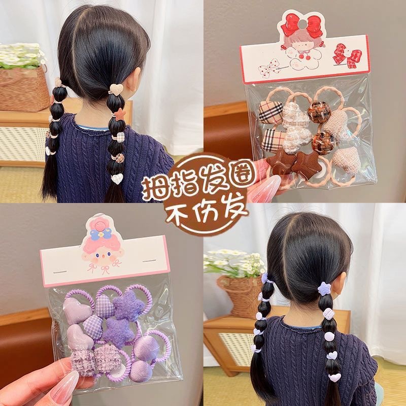 Niños de alta gama pulgar anillo de cabello bebé pequeño cinturón de goma chica pequeña cantidad de cabello de cabello de caña de invierno cauda de caballo