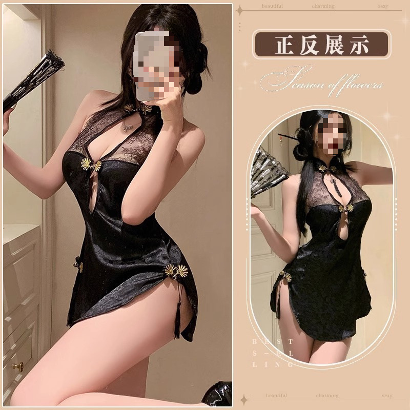 セクシーでホットなチャイナドレス制服、誘惑的な2025年新作小胸パッションベッドパジャマ、脱ぐ必要はありません|undefined
