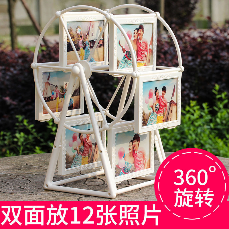 Rotating Windmill Ferris Wheel Photo Frame Children's Baby Photo Album Display Stand Photo Ornament 5inch 7inch Couple Gift Rotating Windmill Ferris Wheel Photo Frame Children's Baby Photo Album Display Stand Photo Ornament 5inch 7inch Couple Gift