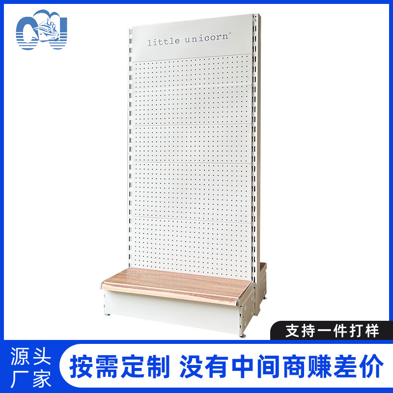Personalización Jiangsu supermercado conveniencia unilateral doble cara agujero tablero estante desmontable columna estante de exhibición grueso