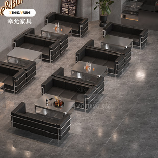 Western Restaurant Light Luxury Stainless Steel Booth Hot Pot Restaurant Barbecue Restaurant Hotel Tea Restaurant Sofa Commercial Slate Dining Table and Chairs