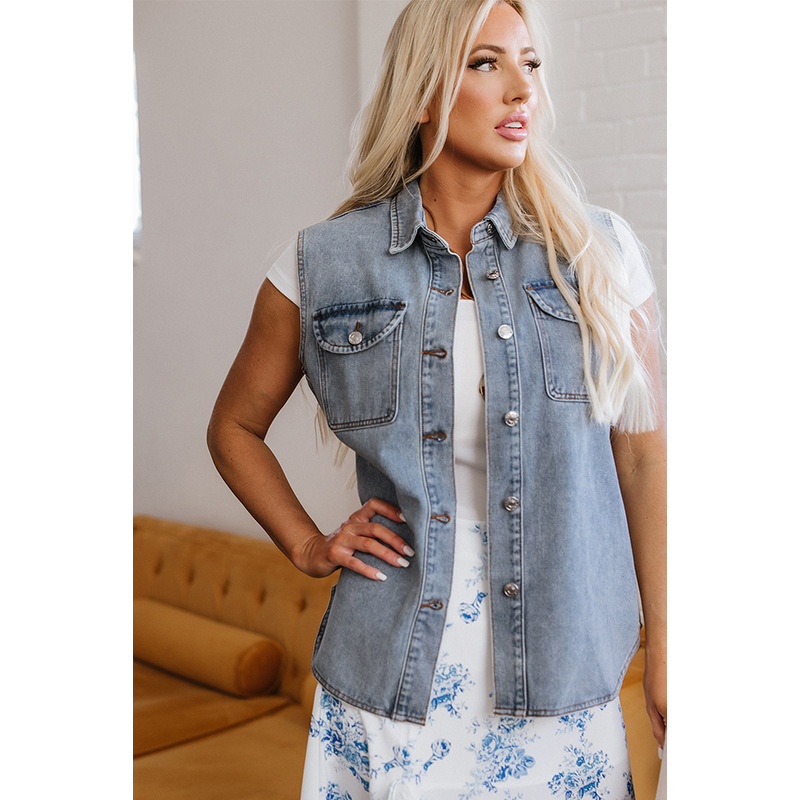 Spring retro denim vest