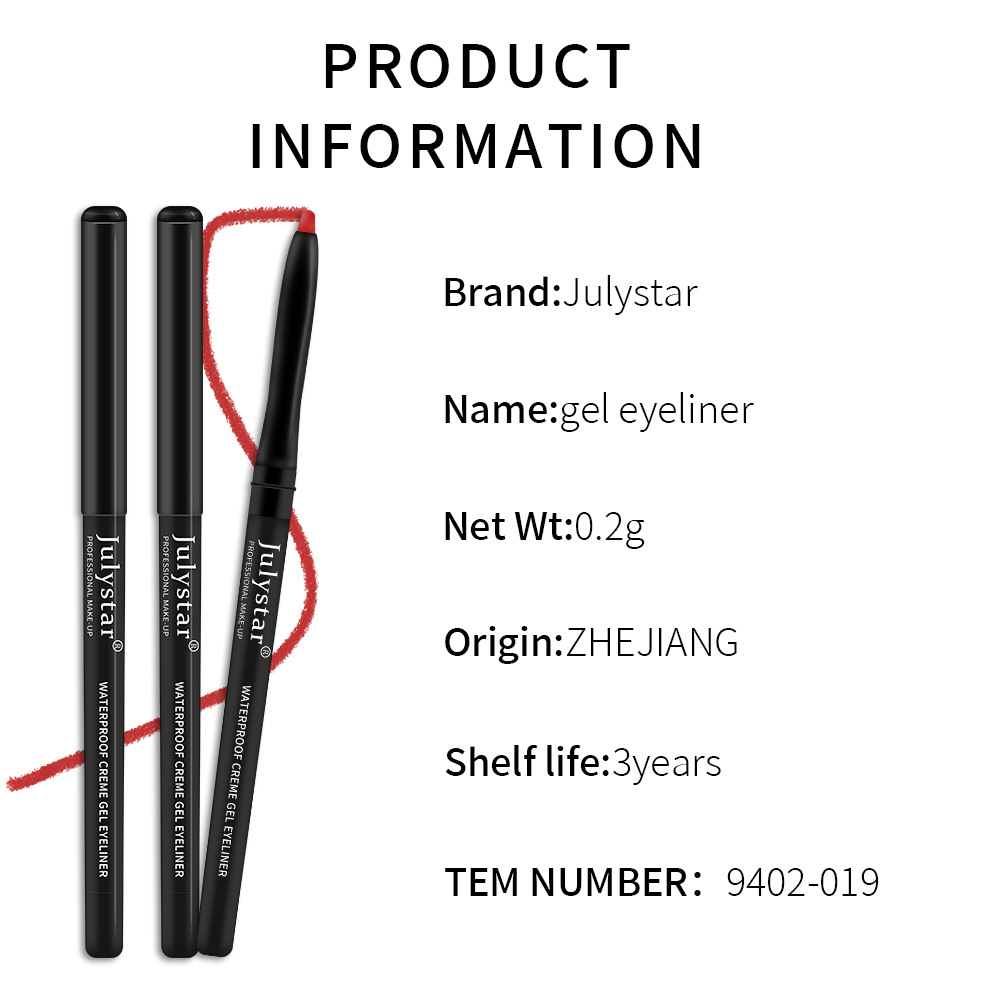 Julystar durable color gel waterproof and not easy to smudge white eyeliner pen_voghion.com
