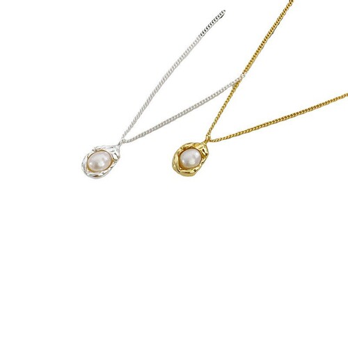 Ins style pearl shell summer versatile necklace for women with bows without fading niche design clavicle chain jewelry