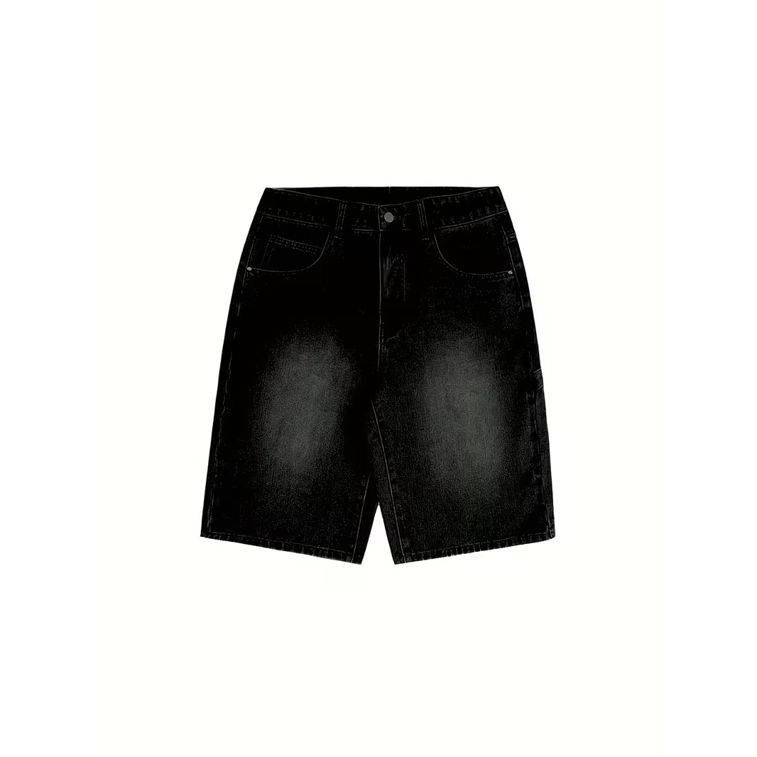 Short en jean stretch pour homme, entrejambe de 12,5 cm, coupe décontractée, short d'été avec poches fonctionnelles_voghion.com
