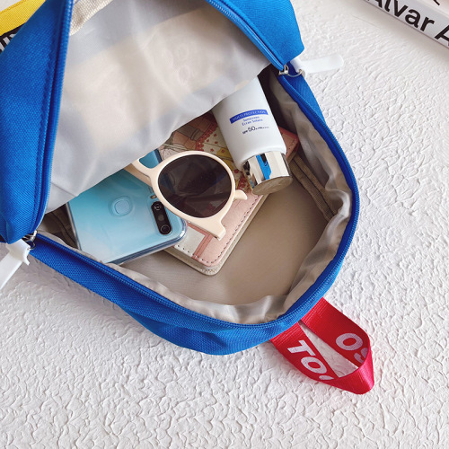 Kindergarten Backpack  New Korean Version Letter Contrast Color Backpack Can Customize LOGO Niche Design Children's School Bag