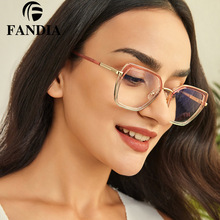 97711  新款金属套圈TR双色光学镜潮流舒适弹簧脚近视防蓝光眼镜