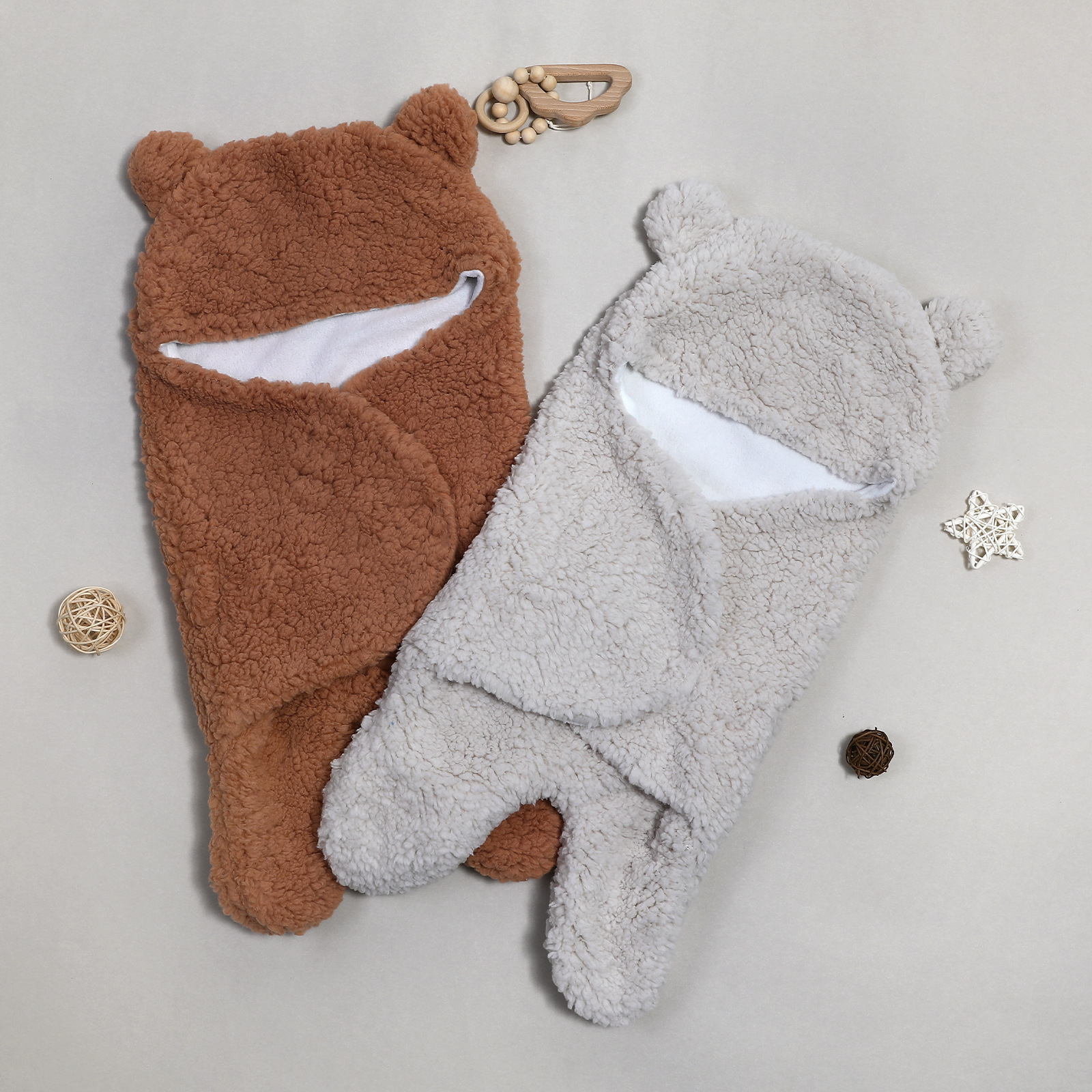 Baby Plush Sleeping Bag, Polar Fleece Lined Baby Customizable Stroller Blanket, Cashmere Anti-Jump 0-6 Quilt