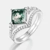 Thick silver platinum (main stone 7*7mm)
