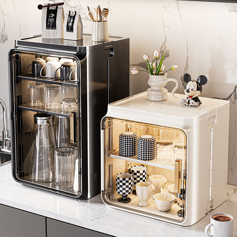 [12000 colecciones] Taza a prueba de polvo almacenamiento de estantes Taza de mesa Taza de agua Taza de té Caja de almacenamiento de café