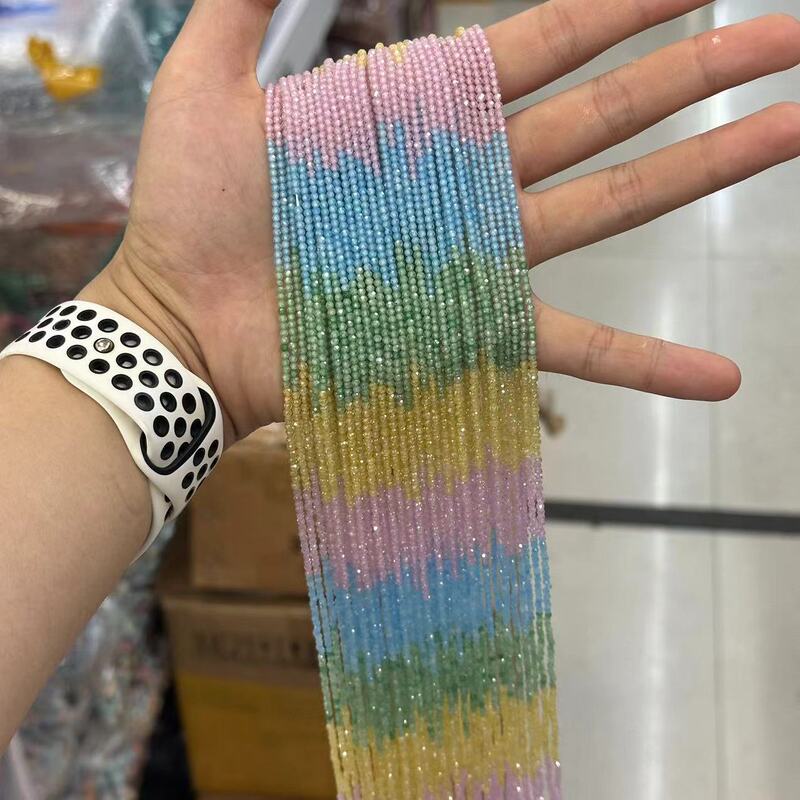 カット面ジルコン散珠彫刻面カラージルコン小米珠小珠玉アクセサリー半製品卸売り|undefined