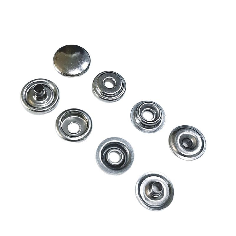 304 Stainless Steel Thickened Large White Snap Button Four-Button Coat Sewing Button 15mm Surface with Three Pieces Underneath