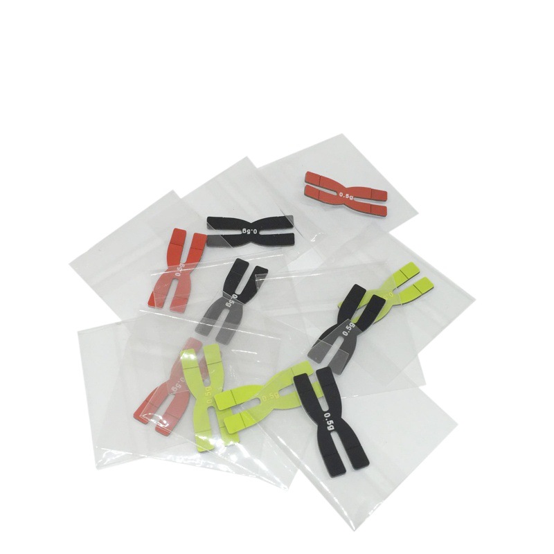 Raqueta de bádminton POWERTI pieza ponderada raqueta de bádminton pieza de equilibrio H-Tipo I 0,5g raqueta de silicona cabeza tira de equilibrio