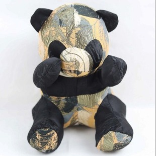 Black Gold Panda Trendy Souvenirs Living Room Home Ornaments Violent Bear Doll Intangible Cultural Heritage Cultural Creative Ethnic Culture Gifts
