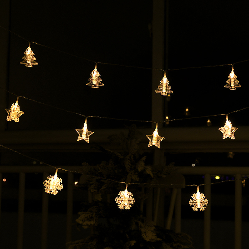 Hong Kong Heng decoraciones de Navidad luces de colores estrella de cinco puntas luces de cortina LED estrella de cinco puntas colgante de la secuencia del árbol de Navidad adornos colgantes