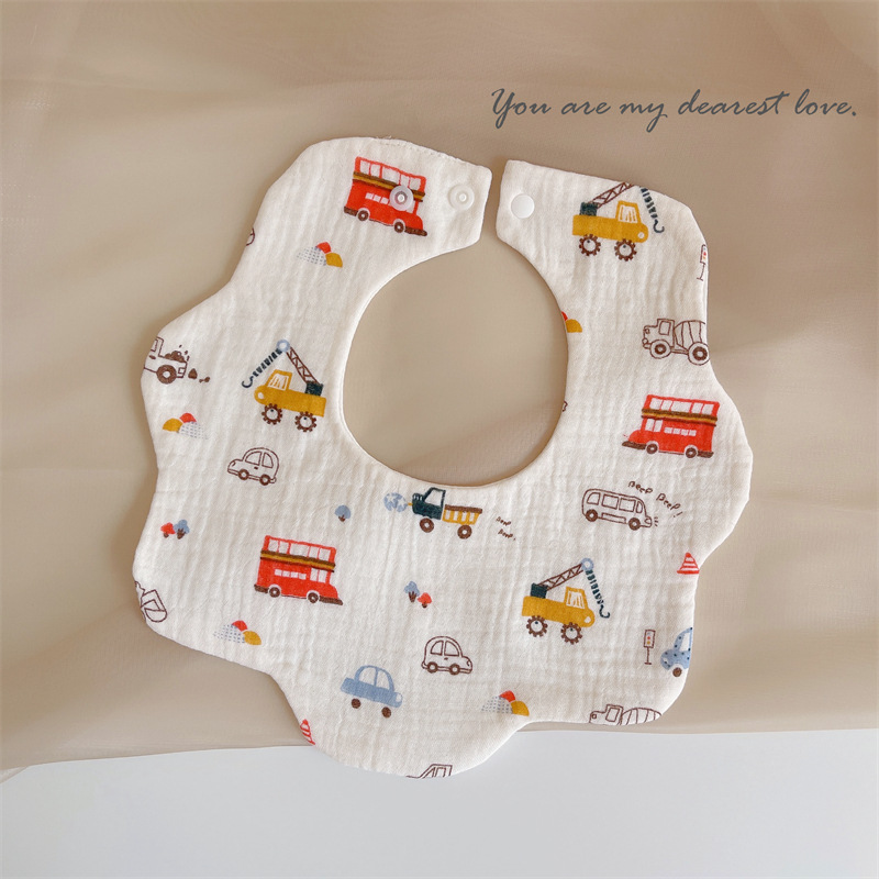 Babero de bebé de gasa de algodón babero del bebé impermeable escupir leche recién nacido babero ins primavera y verano