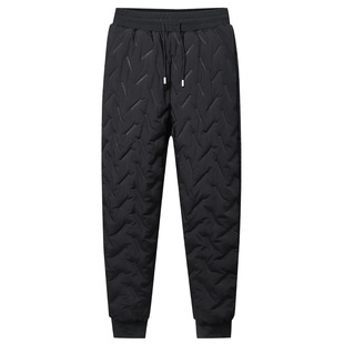 Cross-border Winter Lambskin Pants Men's fleece-lined Warm Casual Sports Pants Loose Straight plus size Cotton Pants