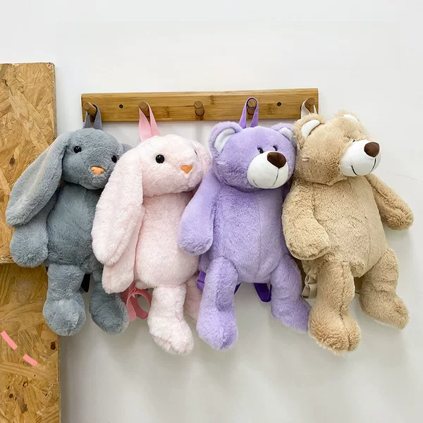 Factory Direct Supply Customized Bear Plush Toy Backpack Doll Cartoon Doll Foreign Trade Casual Rabbit Backpack