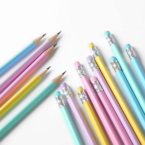 Zhenglin Gougu Pen Wholesale Laser Engraving Gougu Pencil Original Beechwood HB Macaron Triangular Rod