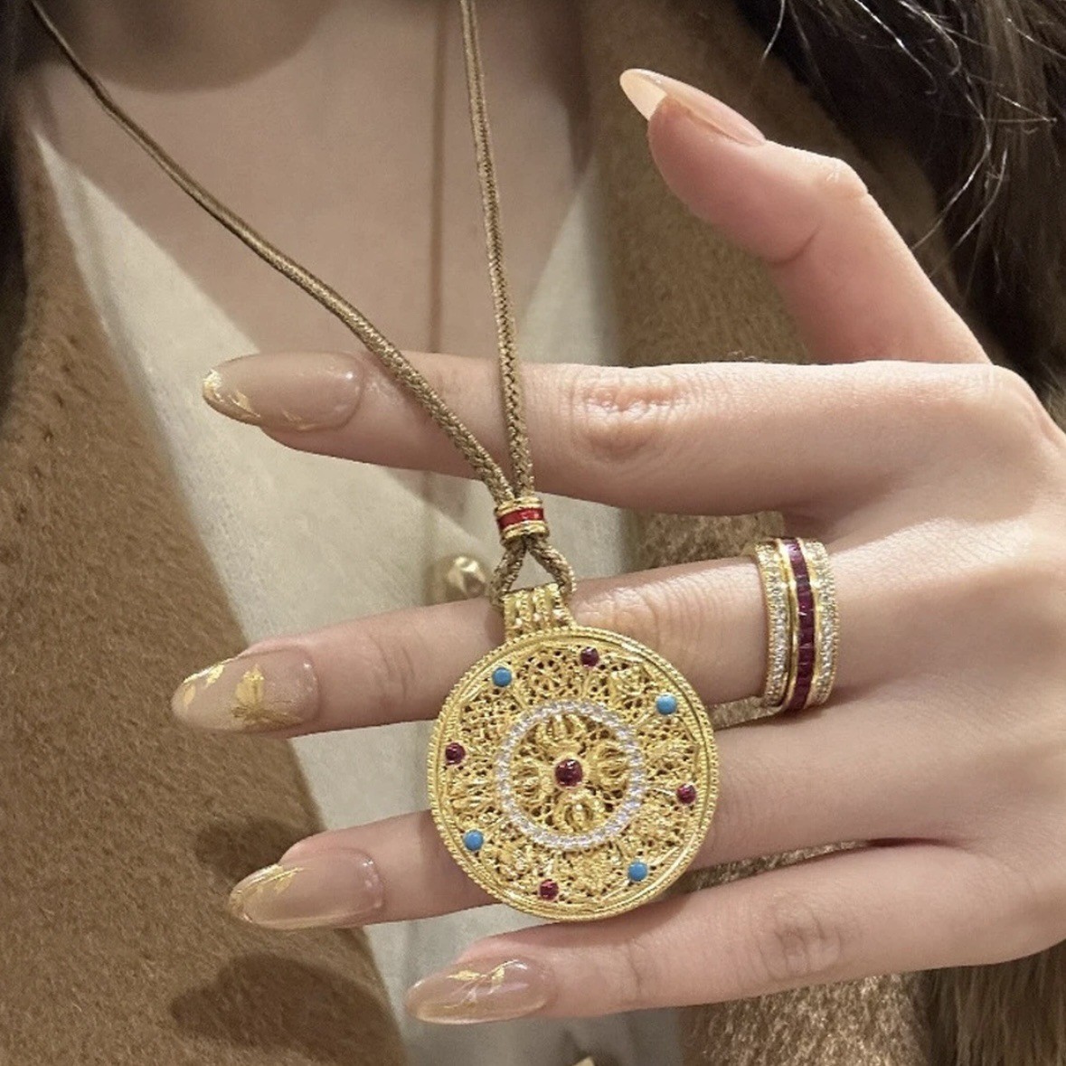 30mm 다이아몬드 상감 금강 지퍼 나침반 루이 로프