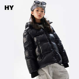 儿童韩版保暖羽绒服2026冬季新款女童连帽加厚羽绒外套中大童冬装