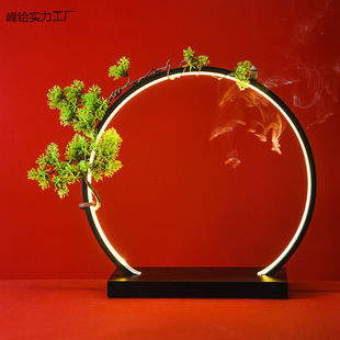 Led Light Ring Ornaments Chinese Zen Creative Living Room Entrance Office Opening Gift Desktop Home Decoration Ornaments
