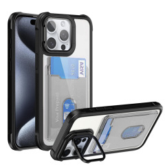 iPhone17ProMax、Qiyingカードホルダー付き携帯電話ケース、Apple16Proカードスロット付き、15耐衝撃、14保護ケースに適用