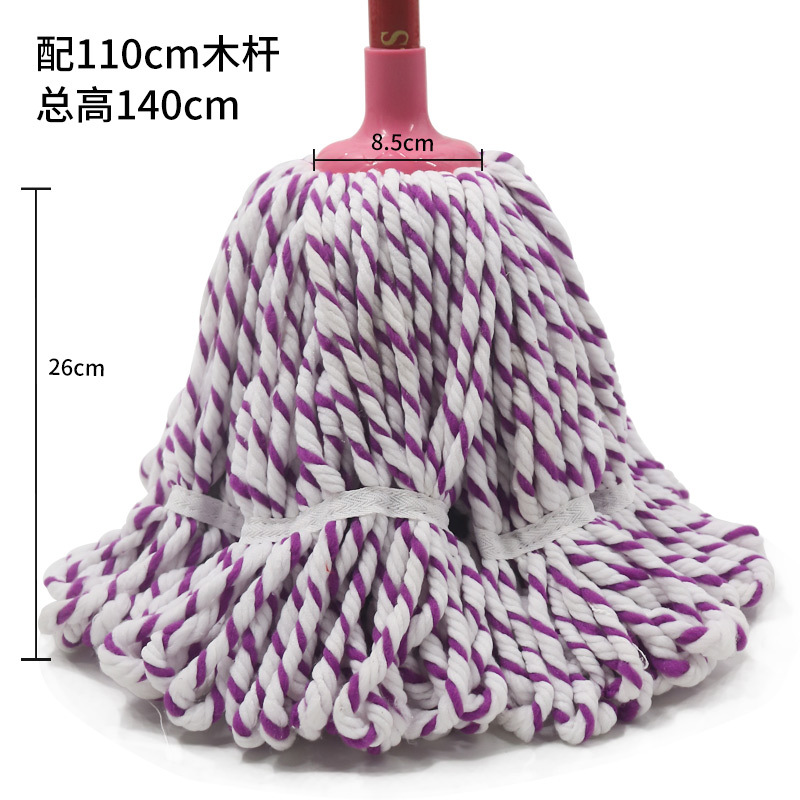 Tira de hilo de algodón trapeador hogar húmedo y seco cabeza redonda absorbente Puro Blanco algodón trapeador al por mayor