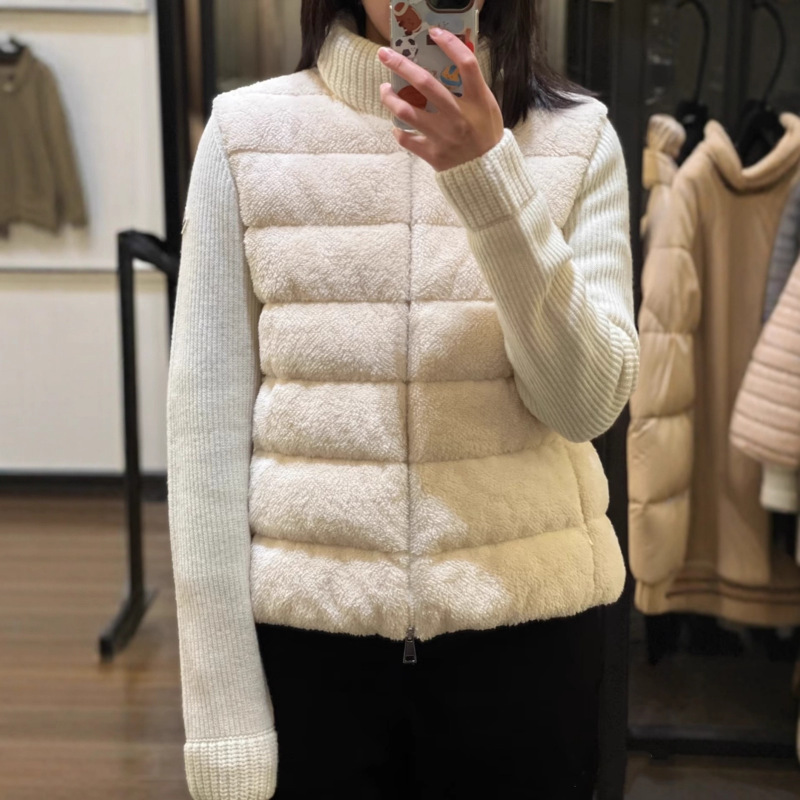 In-Stock Original Label m Mengjia Internet Celebrity Style Badge Embroidered Wool Splicing Medium-Thick down Jacket Women's Coat In-Stock Original Label m Mengjia Internet Celebrity Style Badge Embroidered Wool Splicing Medium-Thick down Jacket Women's Coat