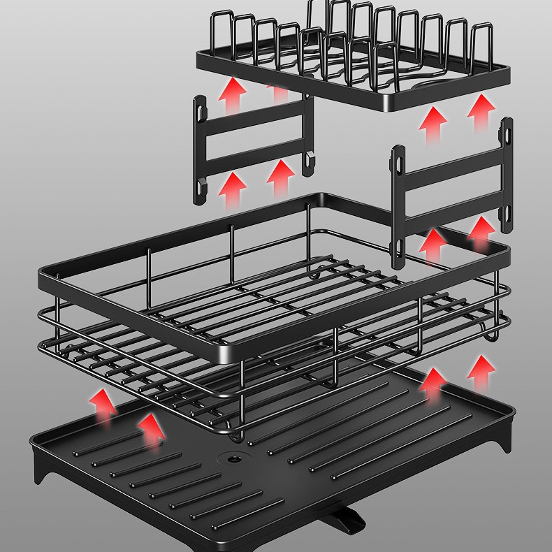 Estantes de cocina transfronterizos Suministros de almacenamiento multicapa Estante para platos Estante para drenaje doméstico Estante para almacenamiento pequeño Estante para platos