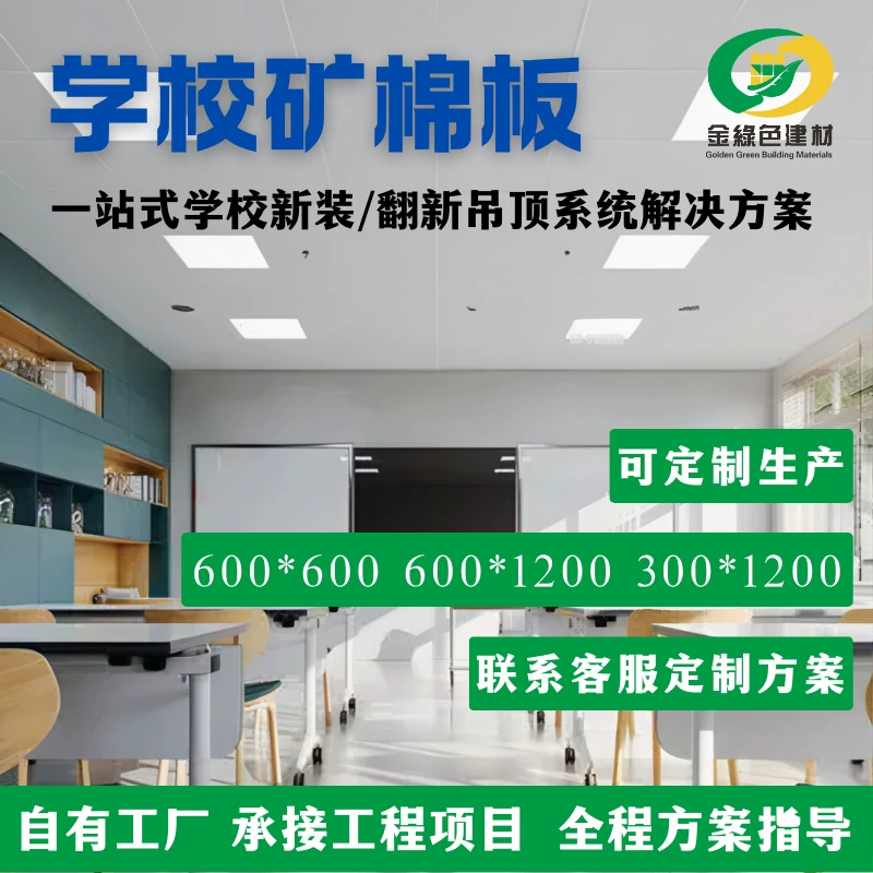 Школьный потолок из минеральной ваты отремонтирован 600x600 классная комната