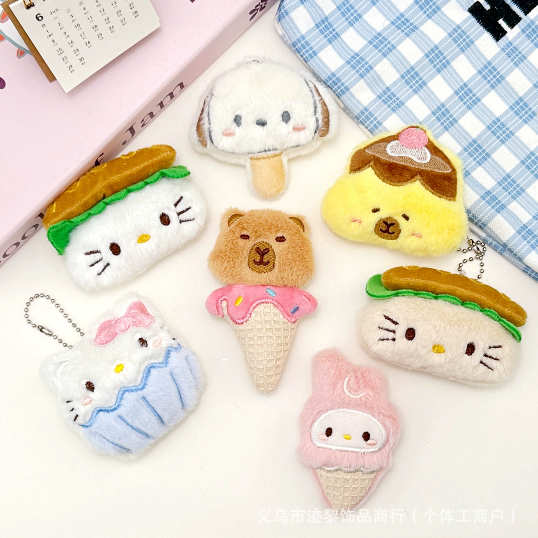 Мультяшный бургер, пицца, пищевой скрипучий кулон, милый торт КТ, пача, брошь Sanrio Capi, аксессуары для одежды