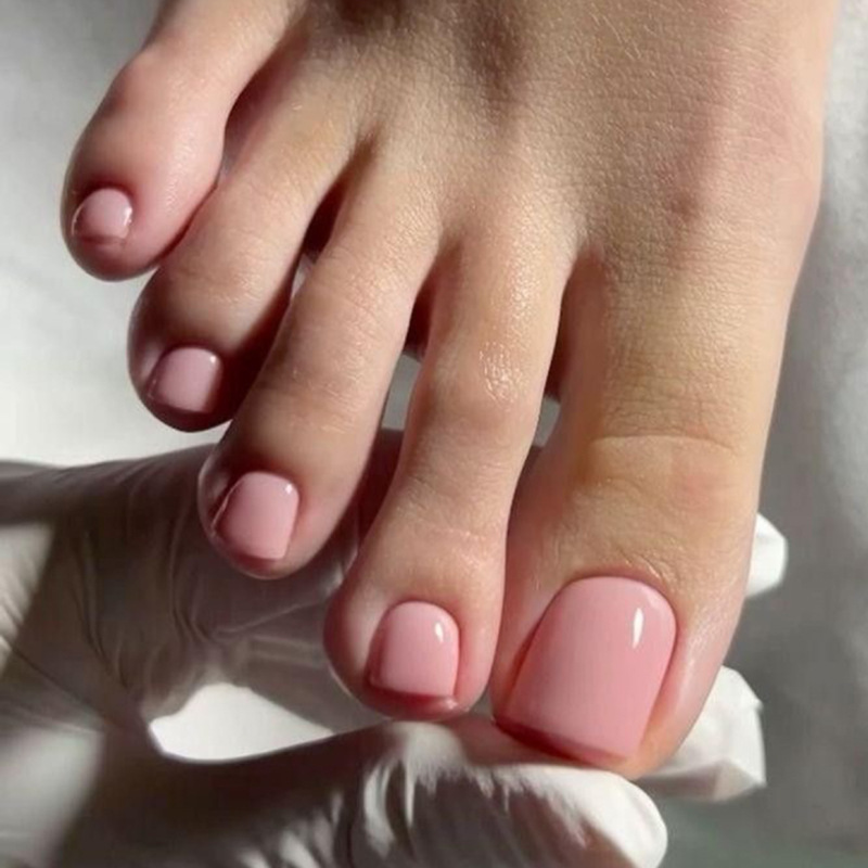 Nude Pink Solid Color Short Square Nail Tips for Feet, Simple Cross-Border Hot-Selling Wearable Toenail Tips, Finished Product Wholesale Nude Pink Solid Color Short Square Nail Tips for Feet, Simple Cross-Border Hot-Selling Wearable Toenail Tips, Finished Product Wholesale