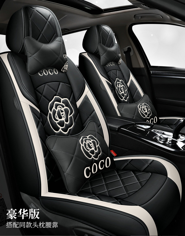 Factory Direct Sales Dropshipping All-Inclusive Leather Car Seat Cover Four-Season Universal Fully Surrounded Seat Cover Women's Seat Cushion