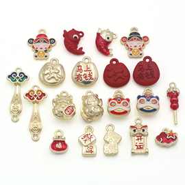 合金滴油官帽秀才马上有钱福袋如意千万两招财猫车挂钥匙扣配件