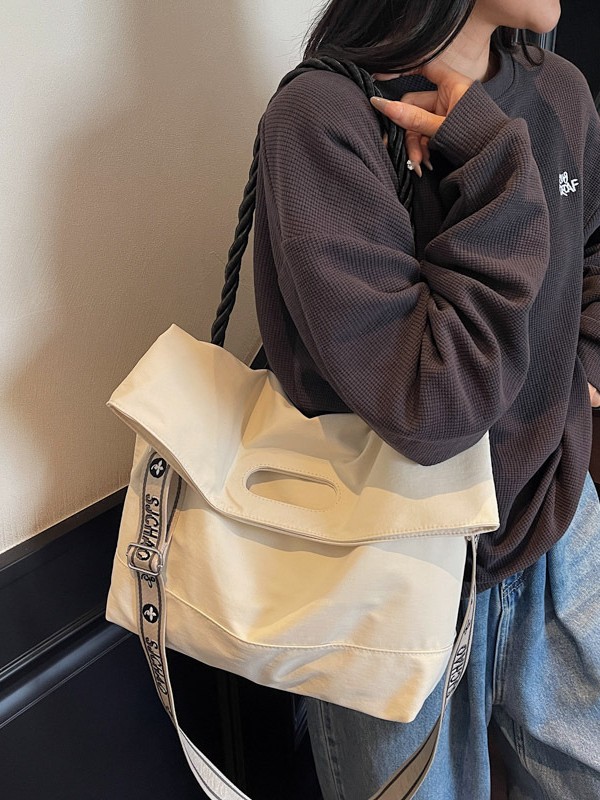 Bolso de tela de nylon de gran capacidad para mujeres 2025 verano nuevo estilo coreano simple mochila de hombro mochila de viaje casual