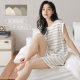Sleeveless Vest Pajamas Women's Shorts Pure Cotton Casual Korean Style Sweet Loose Girl's Anti-walking Home Clothes Two-piece Set